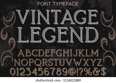 Vintage Font handcrafted vector script alphabet,design handwritten named vintage legend