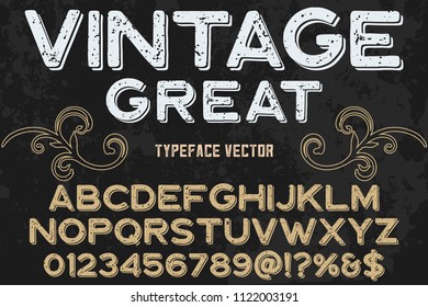 Vintage Font handcrafted vector script alphabet,design handwritten named vintage great