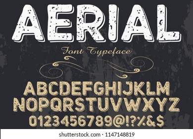 Vintage Font handcrafted vector script alphabet,design handwritten named Aerial