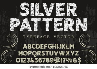 Vintage Font handcrafted vector script alphabet,design handwritten named silver pattern