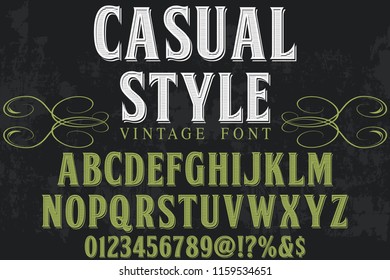 Vintage Font handcrafted vector script alphabet,design handwritten named casual style