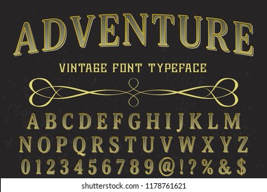 Vintage Font handcrafted vector script alphabet,design handwritten named adventure