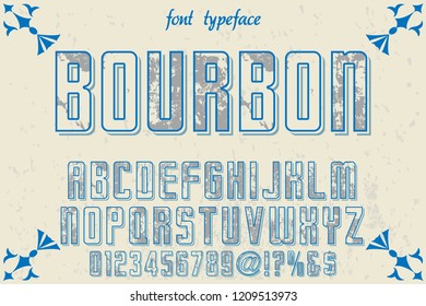 Vintage Font handcrafted vector script alphabet,design handwritten named vintage-bourbon