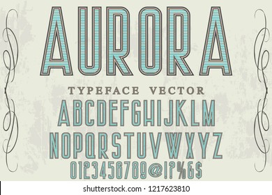 Vintage Font handcrafted vector script alphabet,design handwritten named vintage aurora