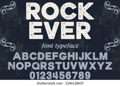 Vintage Font handcrafted vector script alphabet,design handwritten named vintage rock ever