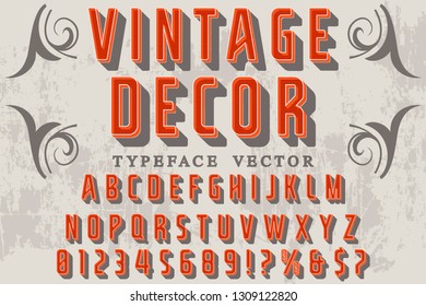 Vintage Font handcrafted vector script alphabet,design handwritten named vintage decor