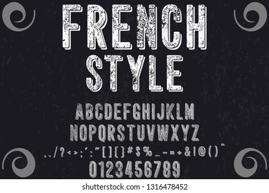 Vintage Font handcrafted vector script alphabet,design handwritten named vintage french style