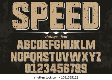 Vintage Font handcrafted vector speed