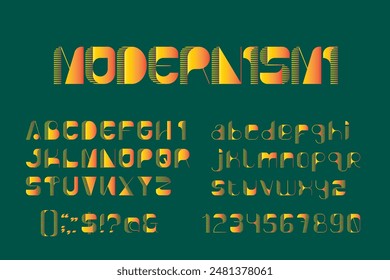 Vintage font inspired by retrofuturism. Blending bold letters with thin lines to depict past and future. Ideal for retro space illustrations, geometric designs, science fiction, boho or hippie artwork