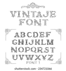 vintage font set