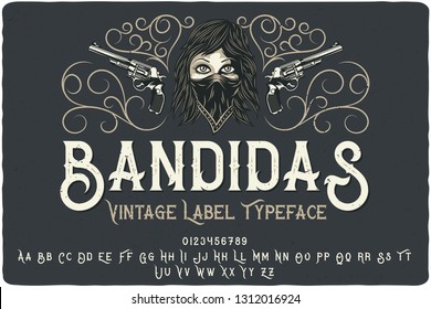 Vintage Font Set Named 