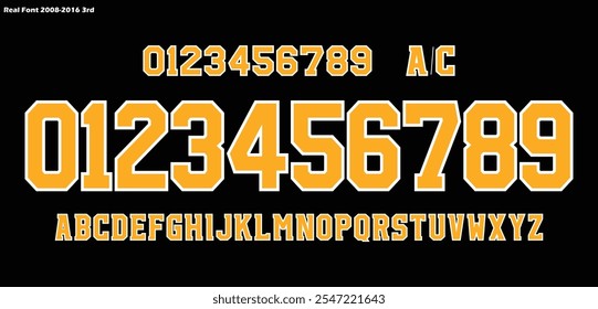 Vintage font team 2008-2016 3rd Bruins sports style kit font.