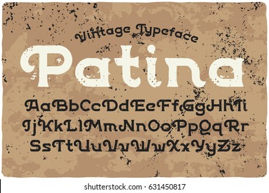 Vintage font with textured effect named "Patina"