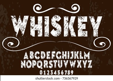 police de caractères vintage alphabet image vectorielle de l'ancien style appelée whisky