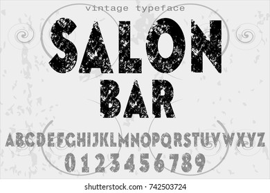 vintage font typeface alphabet old style vector named salon bar