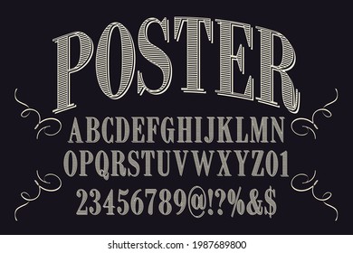 fuente vintage, diseño de tipo de letra, fondo de estilo violeta y amarillo