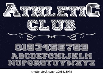 vintage font typeface handcrafted vector named athletic club