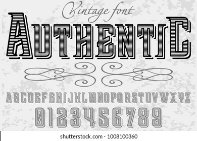 vintage font typeface handcrafted vector named authentic