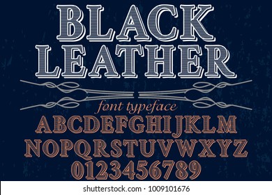 vintage font typeface handcrafted vector named black leather