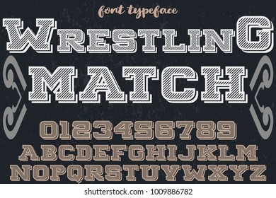 vintage font typeface handcrafted vector named wrestling match