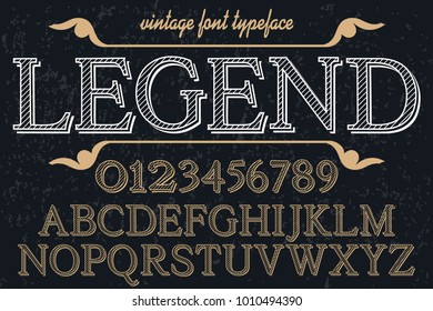 vintage font typeface handcrafted vector named legend and label design