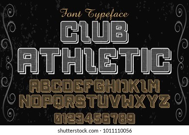 vintage font typeface handcrafted vector named club athletic and label design