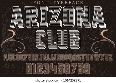 vintage font typeface handcrafted vector named Arizona club and label design