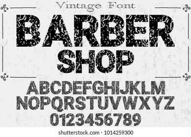 vintage font typeface handcrafted vector named barber shop and label design