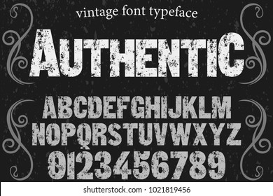 vintage font typeface handcrafted vector named authentic and label design