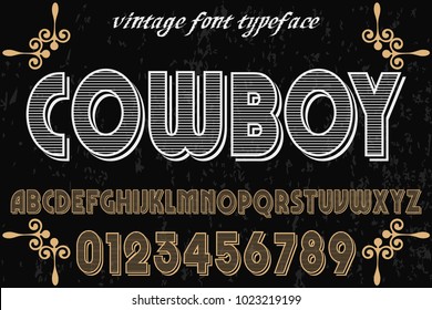 vintage font typeface handcrafted vector named cowboy