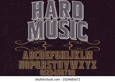 vintage font typeface handcrafted vector named hard music