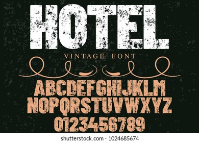 vintage font typeface handcrafted vector named hotel