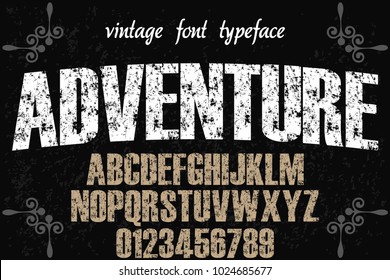 vintage font typeface handcrafted vector named adventure