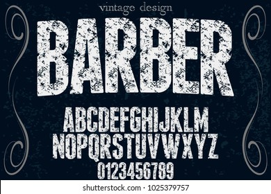 vintage font typeface handcrafted vector named barber shop