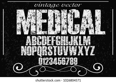 vintage font typeface handcrafted vector named-medical