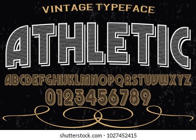 vintage font typeface handcrafted vector named athletic
