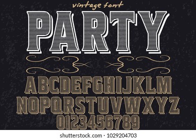 vintage font typeface handcrafted vector named-party