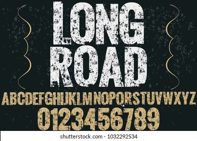 vintage font typeface handcrafted vector named-long road