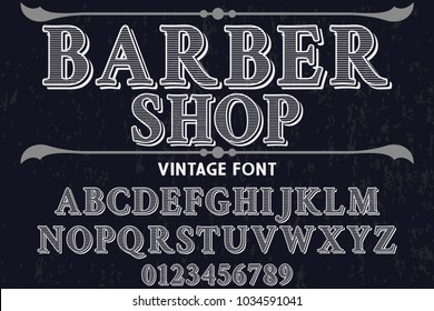 vintage font typeface handcrafted vector named-barber shop