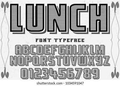 vintage font typeface handcrafted vector named-lunch