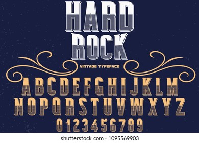 vintage font typeface handcrafted vector named hard rock