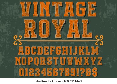 vintage font typeface handcrafted vector named vintage royal