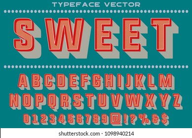 vintage font typeface handcrafted vector named sweet