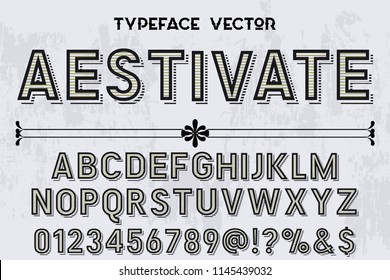 vintage font typeface handcrafted vector named aestivate and label design