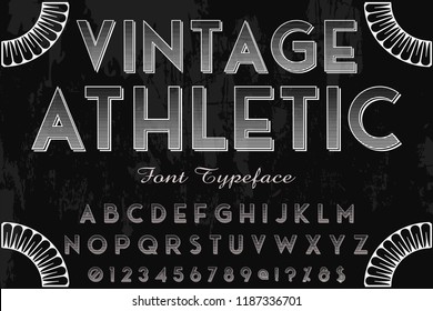 vintage font typeface handcrafted vector named vintage athletic