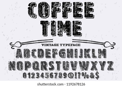 vintage font typeface handcrafted vector named coffe time