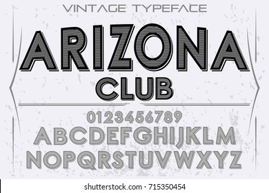 vintage font typeface  handcrafted vector named arizona club