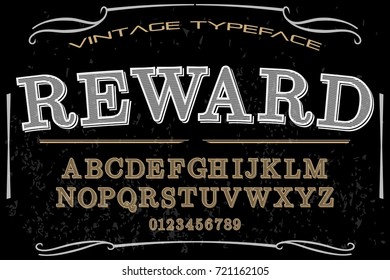 vintage font typeface  handcrafted vector named reward