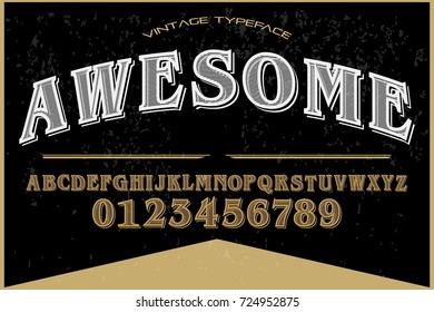 vintage font typeface  handcrafted vector name awesome