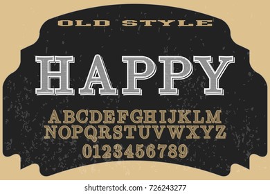 vintage font typeface  handcrafted vector name happy
